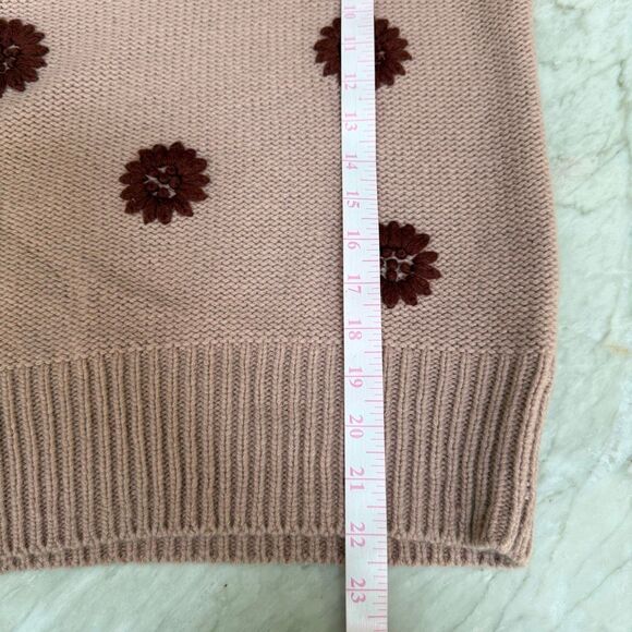 Madewell Merino Wool/Alpaca Blend Sweater Women's Pink Flower Knit Size S - Picture 8 of 8